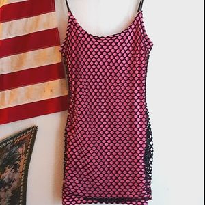 Kikiriki Goth Fishnet Mini Dress